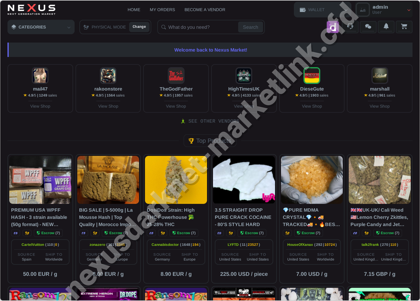 Nexus Darknet Market Homepage 2026